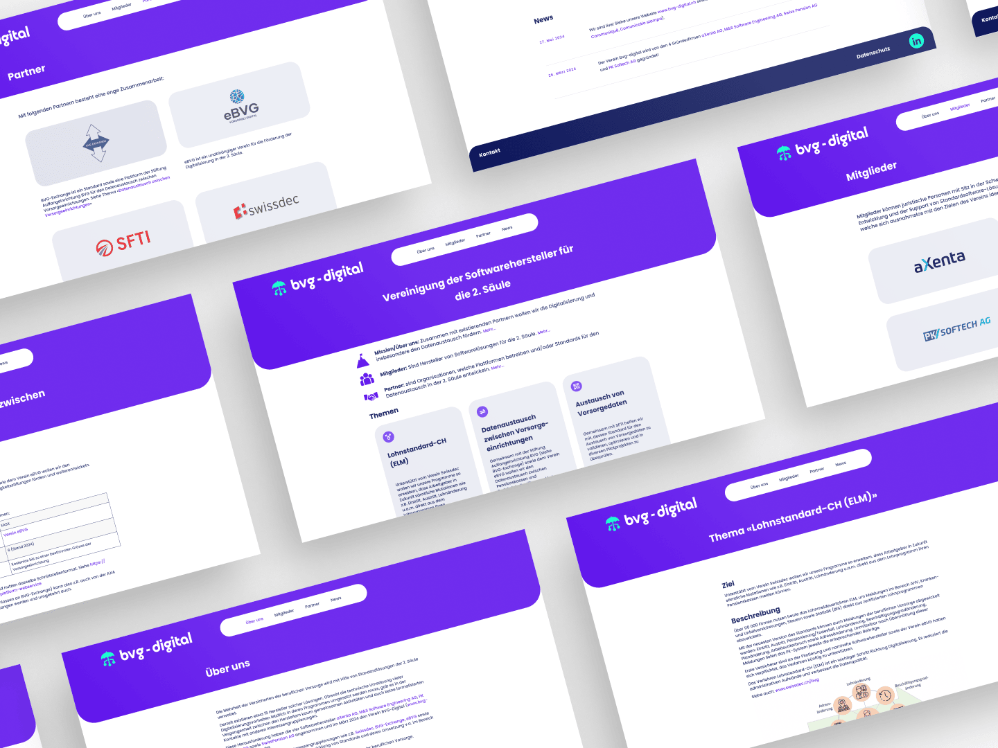 Bildcollage der neuen bvg-digital-Website auf verschiedenen Geräten